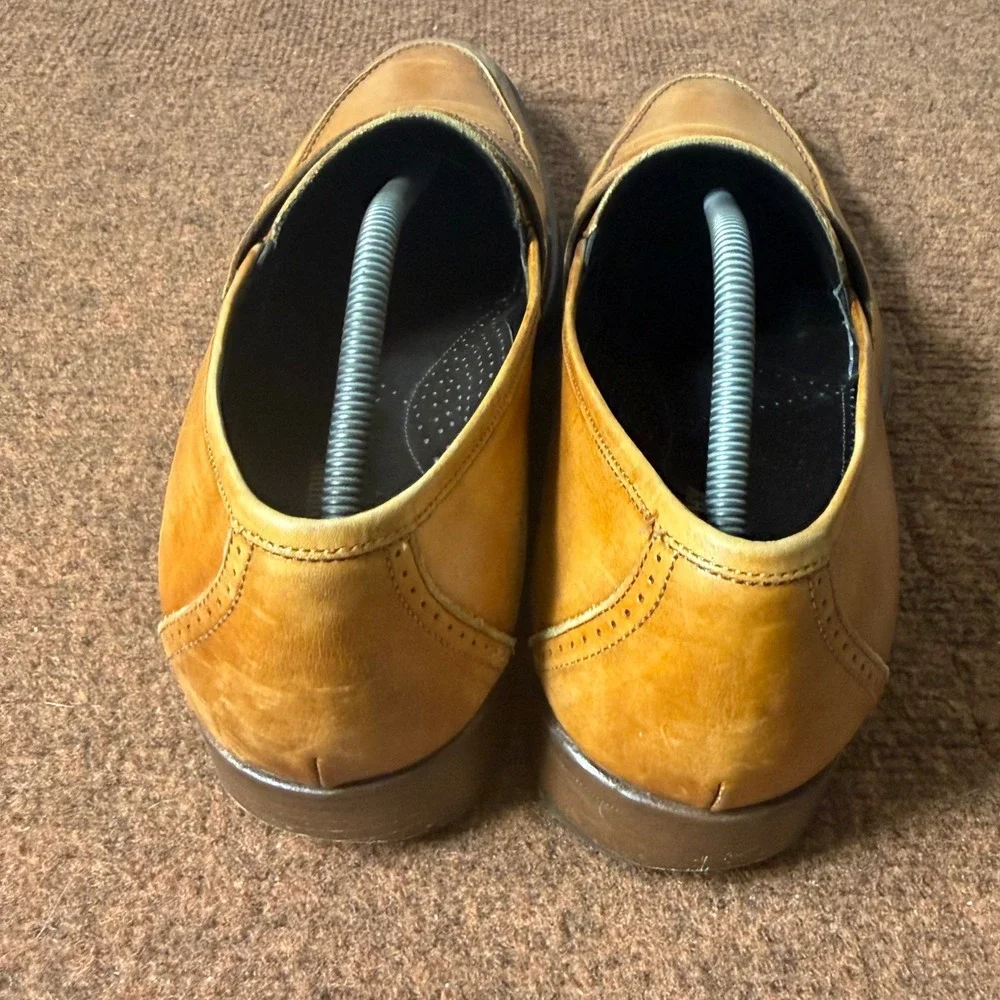 B- Johnston & Murphy Collection Mens Tan Leather Penny Loafers Italy 24-2800 12M